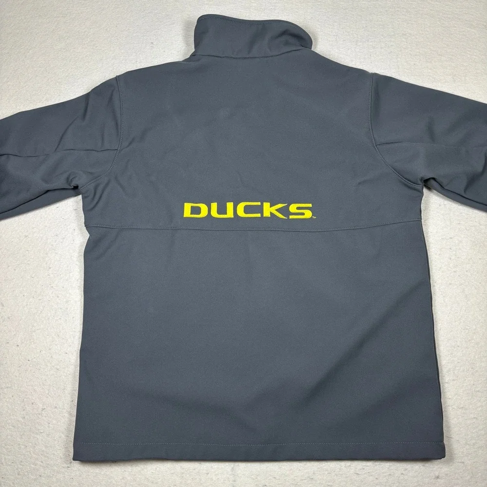 Columbia Oregon Ducks Softshell Jacket Mens Large‎ Gray Full Zip NCAA